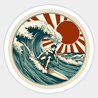 Surfing - The Great Wave off Kanagawa Sticker